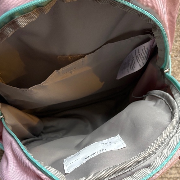 Pottery Barn Kids Pink and Mint Kids Backpack with Rainbow Design - Picture 3 of 7